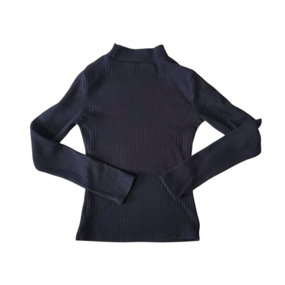 OGL Mock Neck Black Athleisure Stretch Lounge Gym Longsleeve Top S - Picture 2 of 7